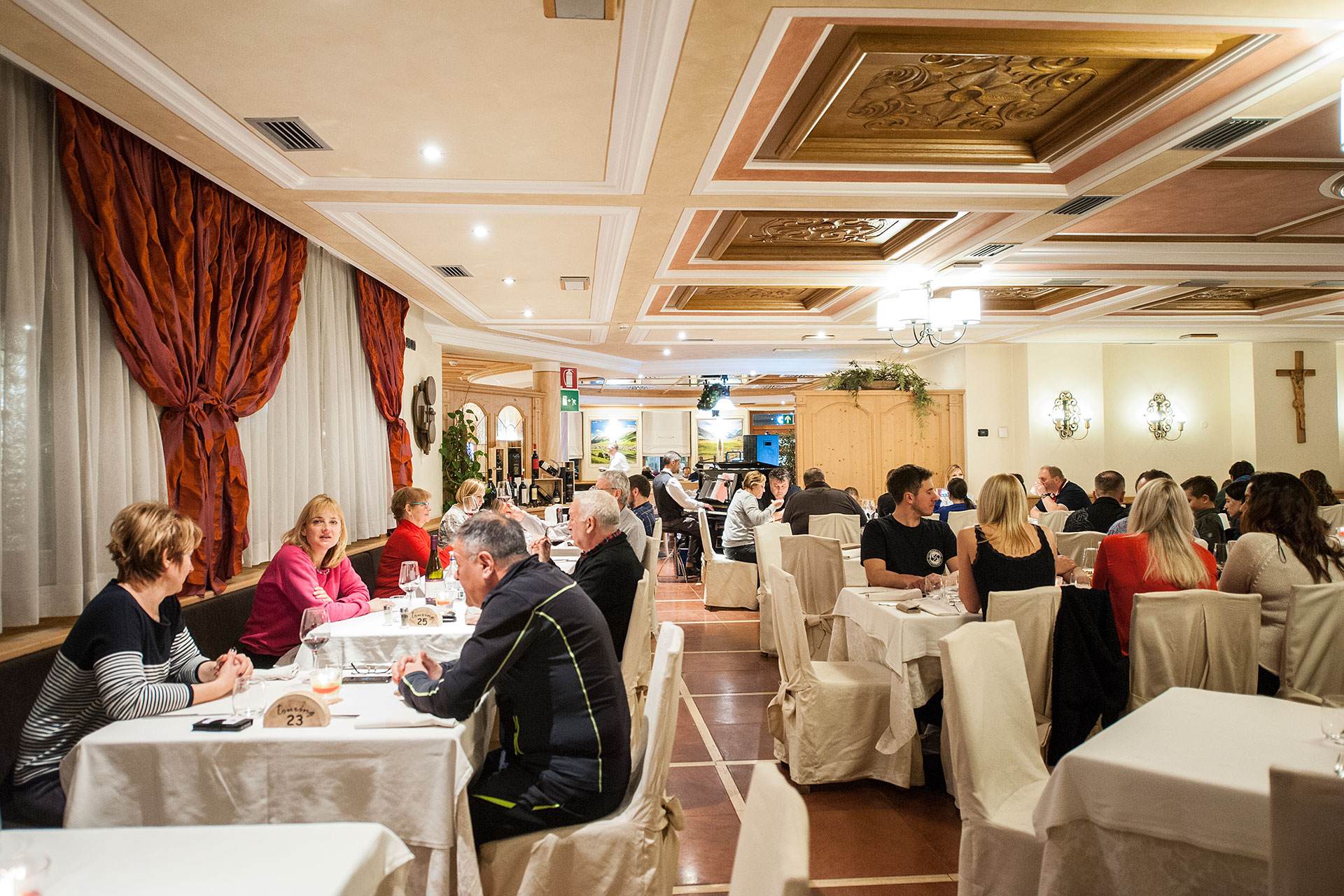 Sala ristorante dell'hotel